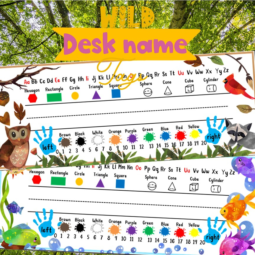 Wild Printable Desk Name Tags Made By Teachers