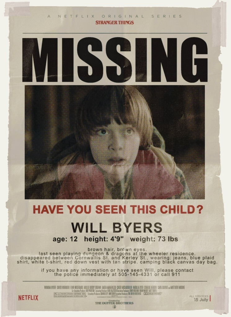 Will Byers Missing Poster Printable Free Printable Word Searches