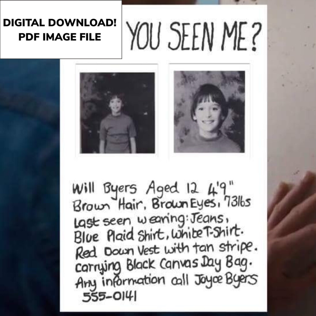 Will Byers Missing Poster Printable Free Printable Word Searches