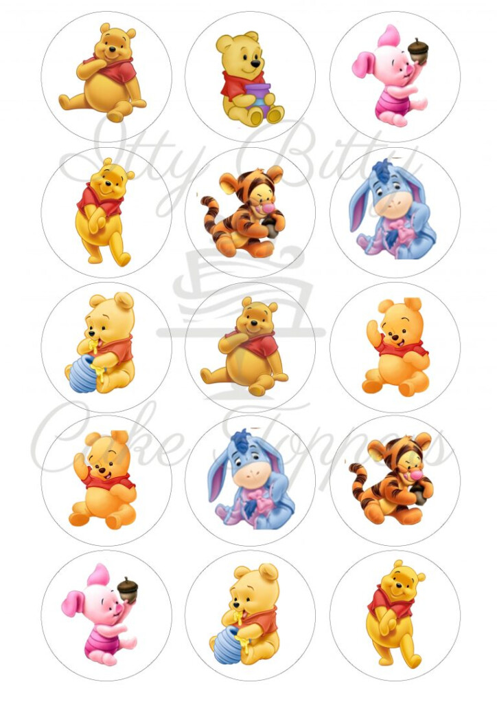 Winnie The Pooh Cupcake Toppers Itty Bitty Cake Toppers