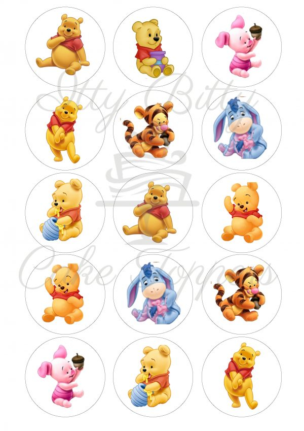 Winnie The Pooh Cupcake Toppers Itty Bitty Cake Toppers